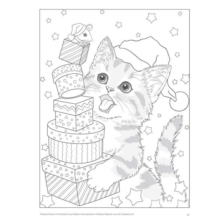 Fox Chapel Publishing - Wholesale Coloring & Activity Book - Adult - Santa's Furry Helpers Coloring Book1