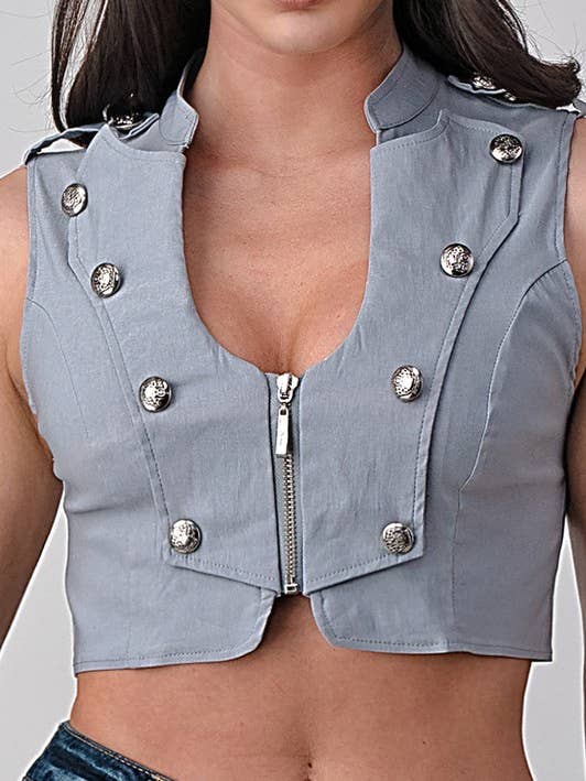 K-Pop Sleeveless Zip Up Vest for wholesale by Lydia USA