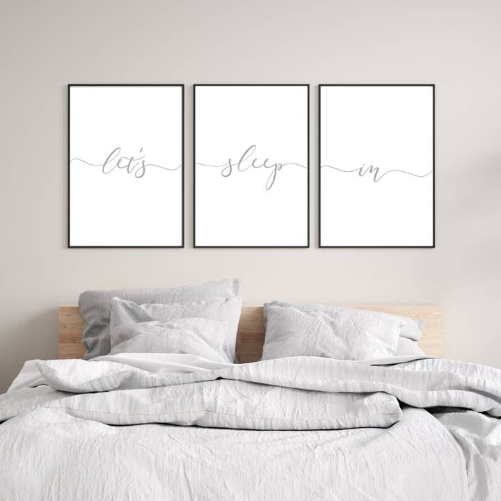 Let's sleep In Set of 3 Prints for wholesale by D'LUXE PRINTS