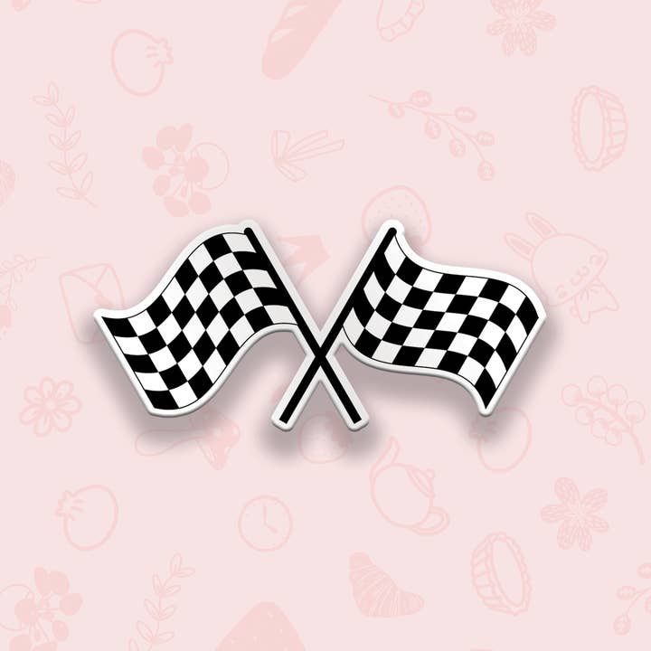 Racing Flag Vinyl Sticker for wholesale by Pineberry Paper
