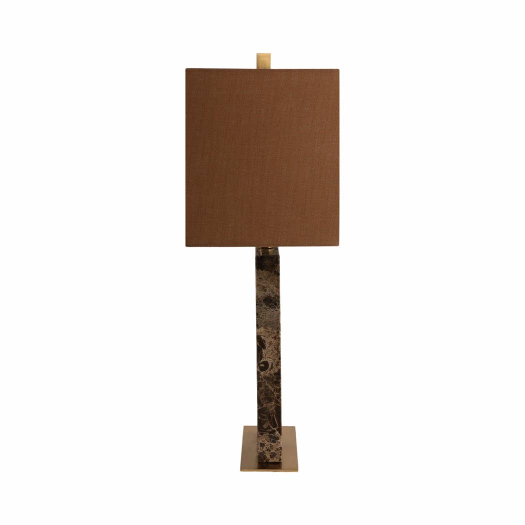 Sagebrook Home - Wholesale Accent/Desk Lamp - Table Lamp - Brown Marble Fabric Rectangular Base, 26 in.6
