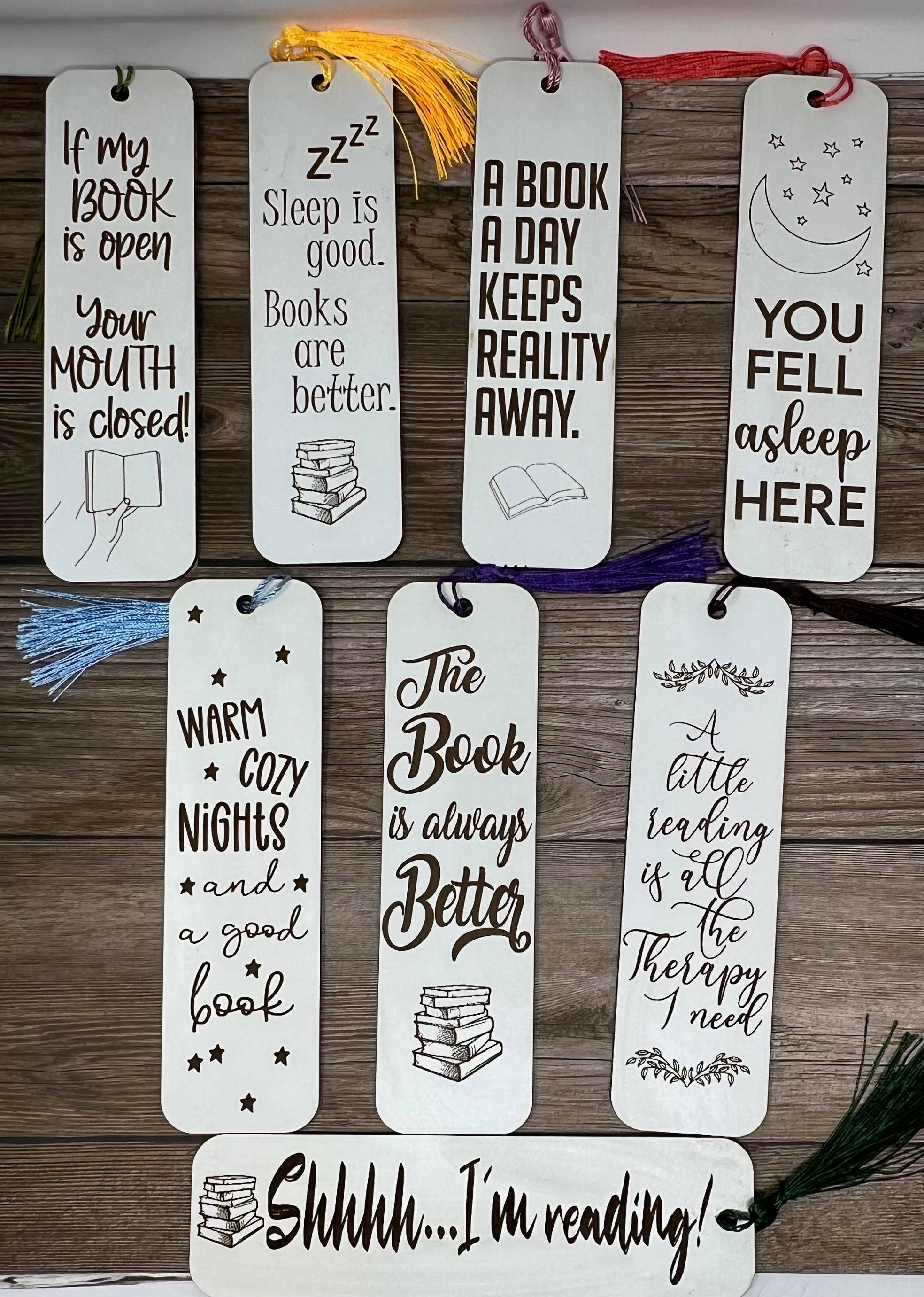 Tara’s Craft Room - Wholesale Bookmark - Wood Engraved Bookmarks with funny sayings3