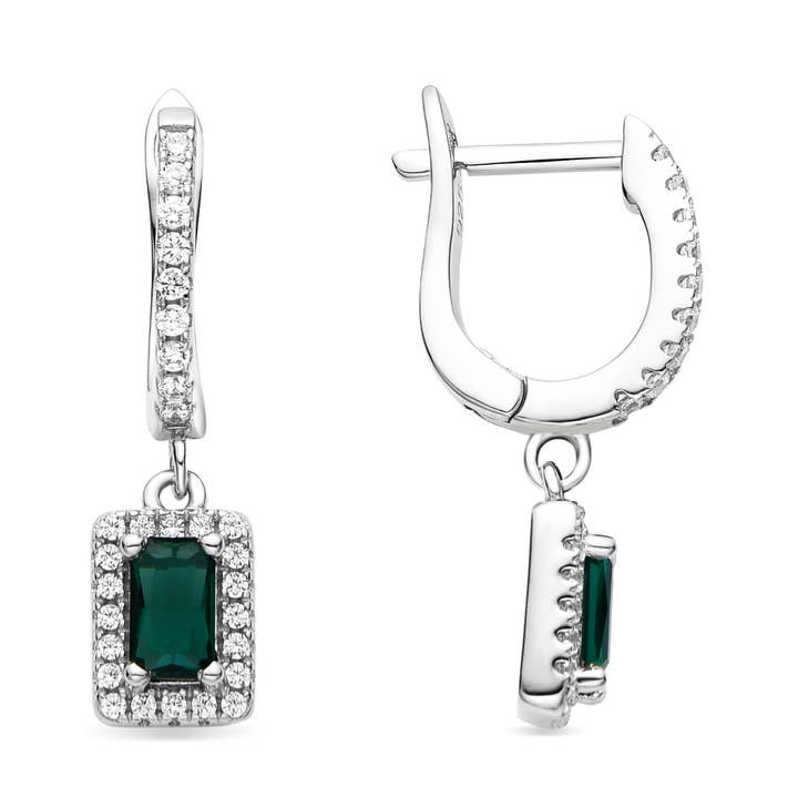 Pendientes Luxenter de Plata de Ley 925 y Circonita Aguamarina acabado en rodio - Koiesa para venta al por mayor de Luxenter