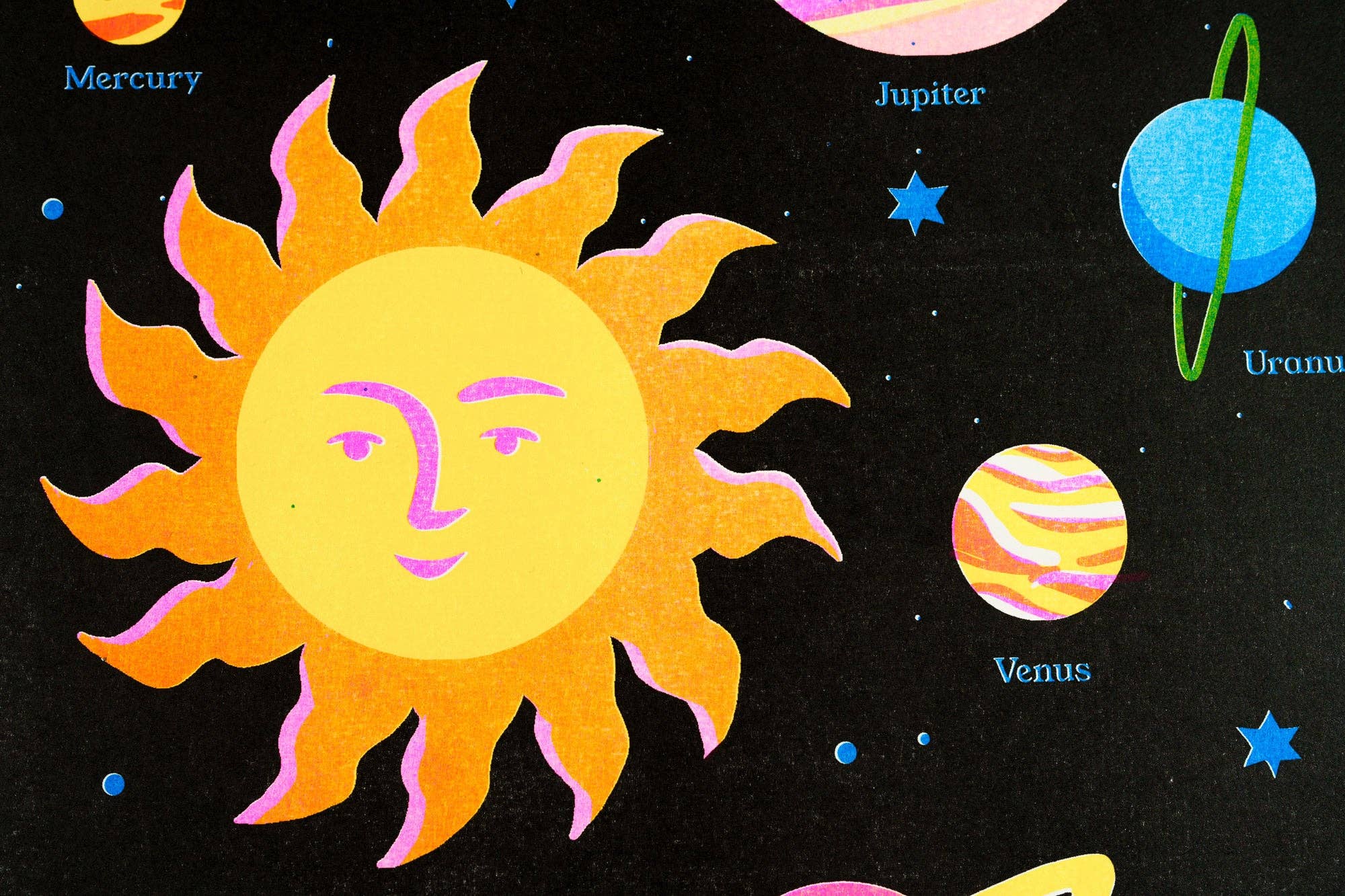 naomi wilkinson illustration - Wholesale Art Print - Solar System Risograph2