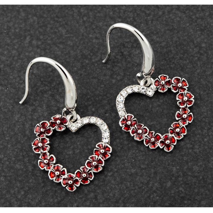 Orecchini a cuore Poppy Diamante per la vendita all'ingrosso da parte di Joe Davies