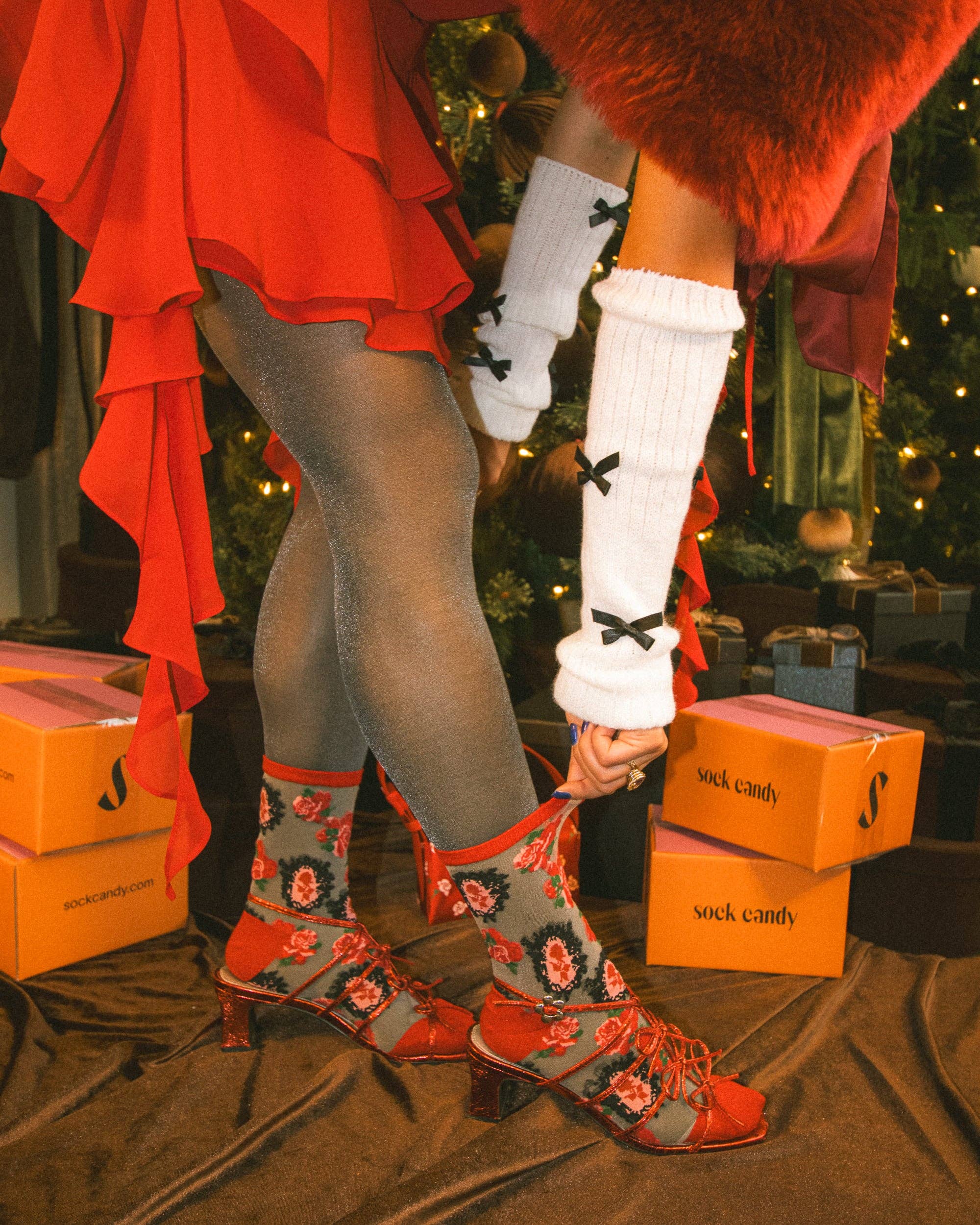 Sock Candy - Vente Chaussettes – femme - Chaussettes Cameo Rose Sheer Crew2