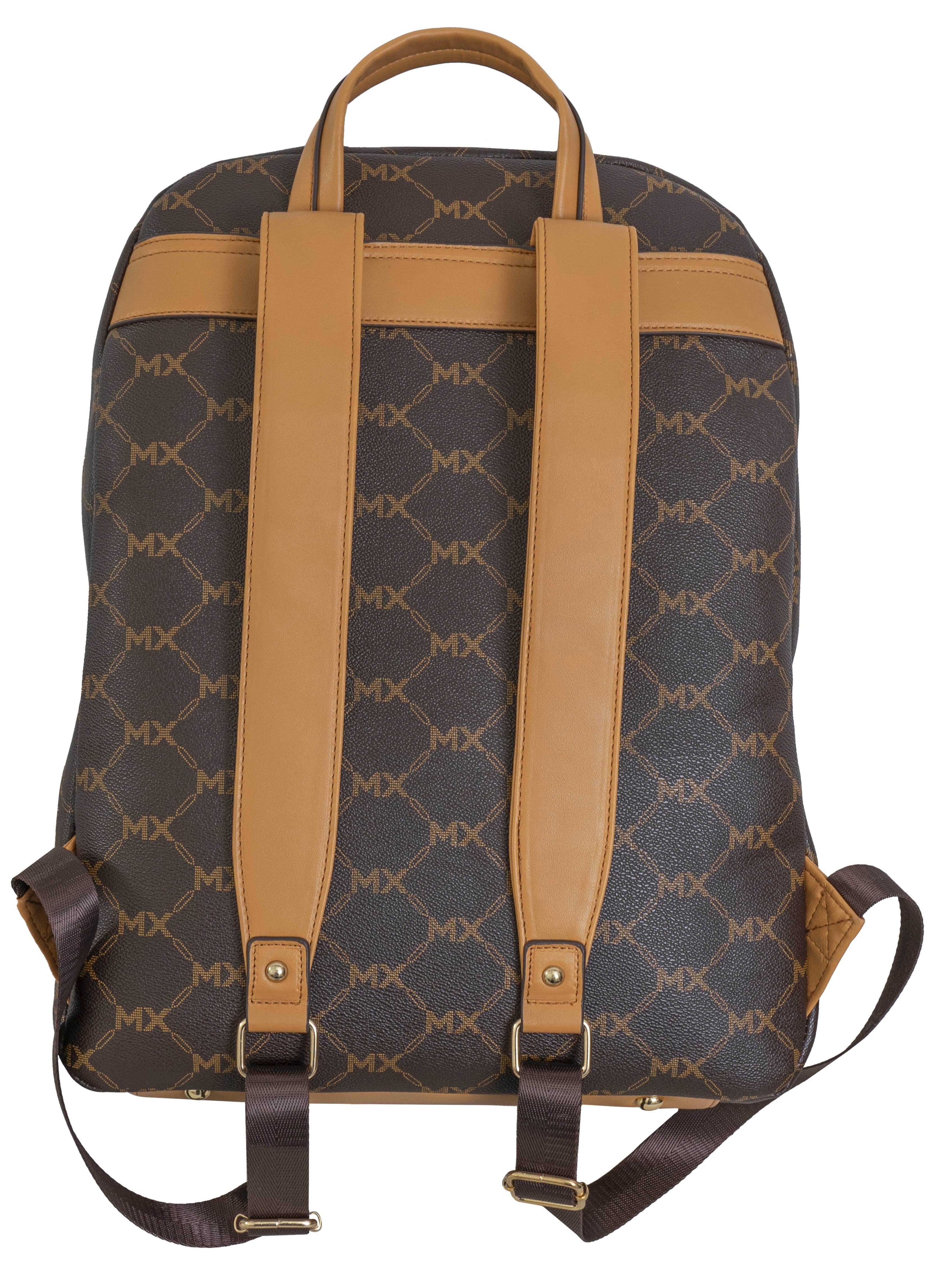 Magid - Wholesale Backpack - Women's - Max Studio Pebble Grain Signature Print Backpack with Front Zippered Pocket4