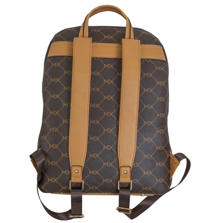 Magid - Wholesale Backpack - Women's - Max Studio Pebble Grain Signature Print Backpack with Front Zippered Pocket4