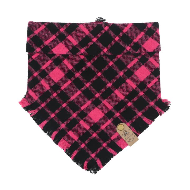 The Luminous Pets - Wholesale Pet Bandana - Dog - Pink Plaid Bandana | Cat & Dog Bandana | Adjustable Snaps