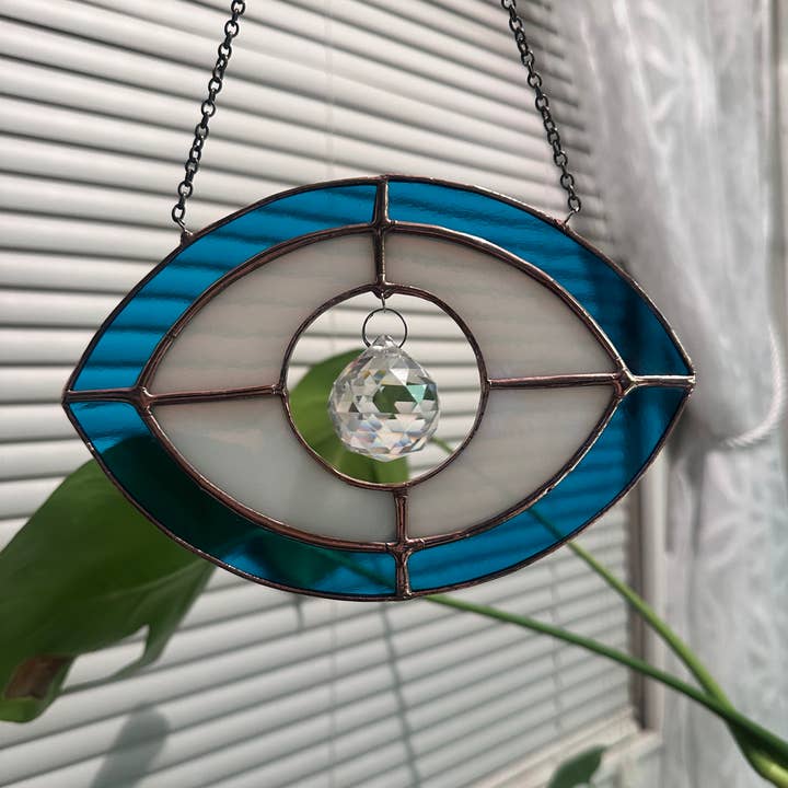 Evil Eye, stained Glass Suncatcher for wholesale by Inspiration By CDA