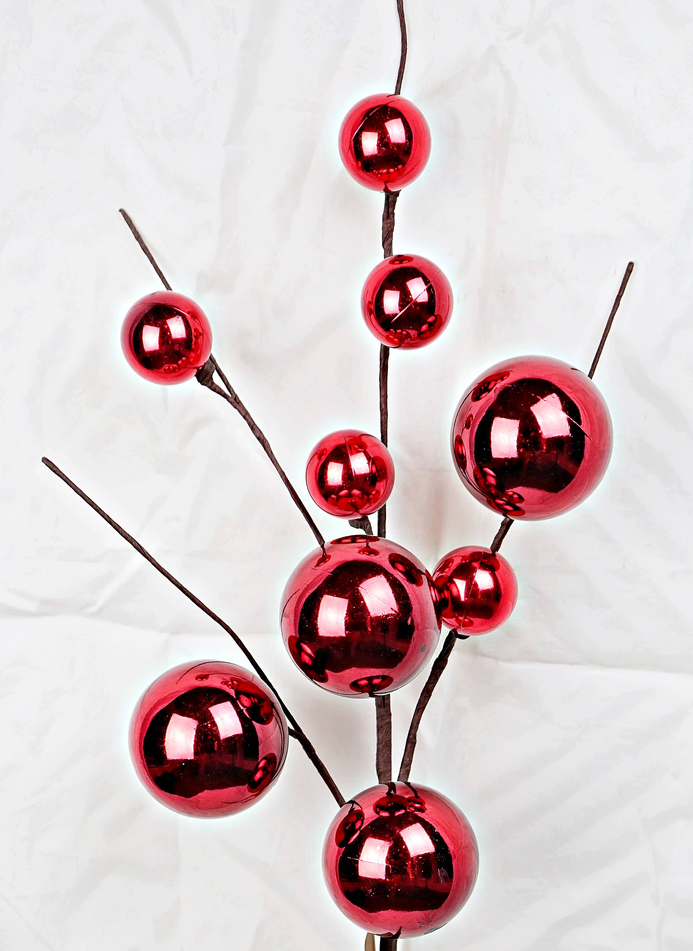 Impressive Enterprises, Inc. - Wholesale Christmas Decoration - ISB73235- 29in Classic Red Ornament Ball Spray-