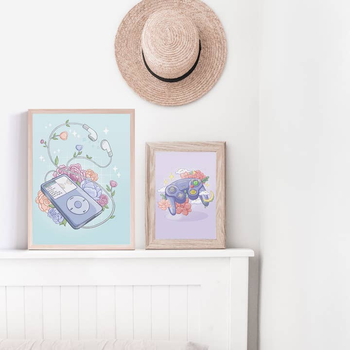 Sarah May Arts - Wholesale Art Print - iPod Classic Print | Retro Nostalgic Floral Art5