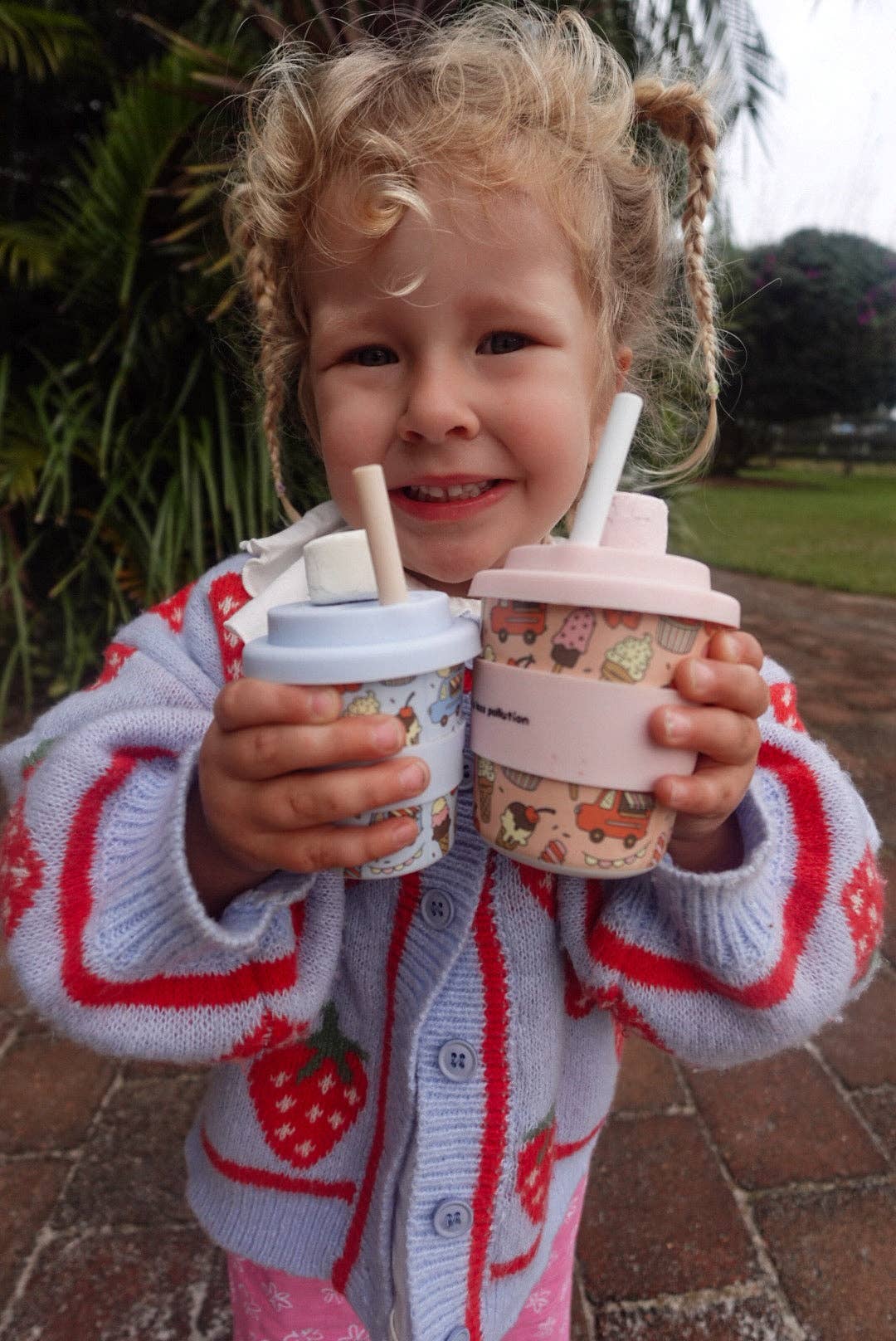 BBcino - Wholesale Drinking glass/cup – Kids & Baby - Scoops in Pink Kids Keep Cup - 240ml (STRAW INCLUDED)3