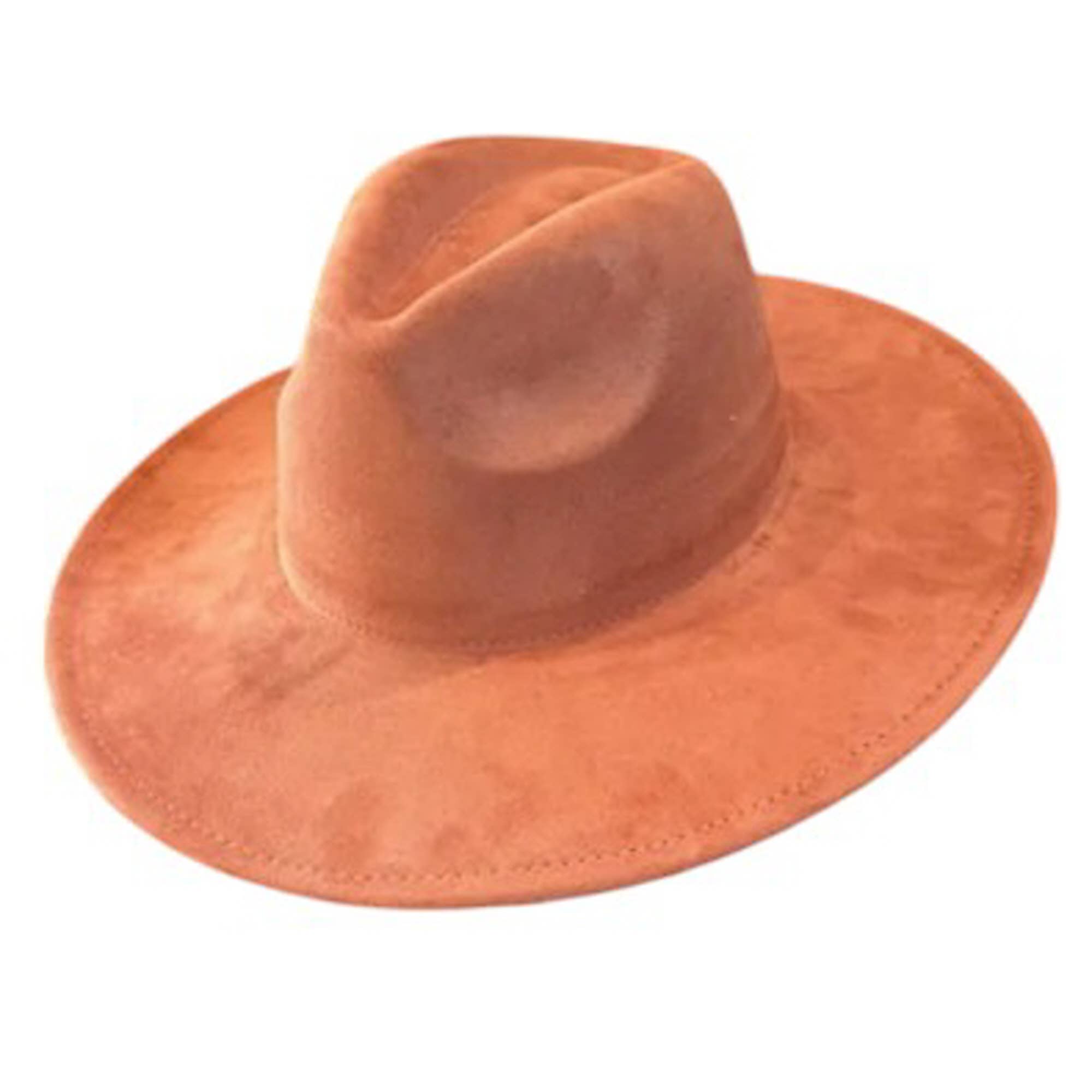 Portia Hat - Venta al por mayor Sombrero fedora - Unisex - Sombrero Panamá clásico de ante vegano con ala ancha23