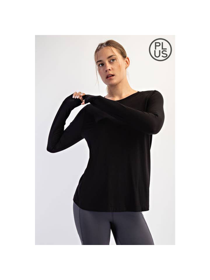 Rae Mode - Wholesale Lounge Top - Women's - PLUS SIZE VISCOSE MODAL LONG SLEEVE TOP3