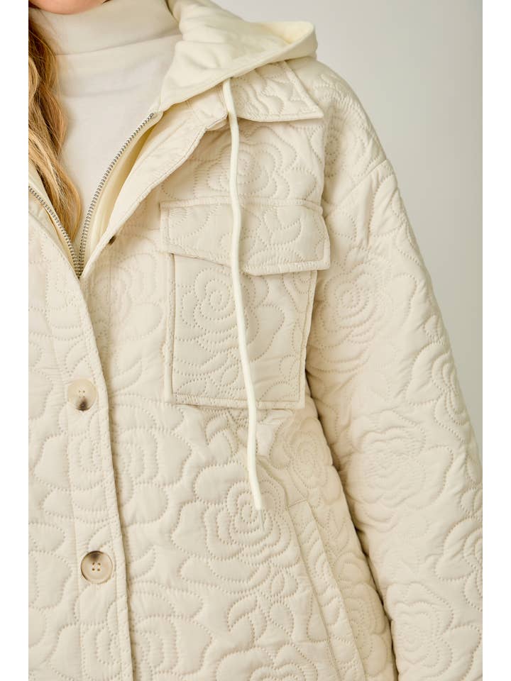 Mystree - Wholesale Jacket - Women's - 61158 Twofer Hoodie Quilted Jacket24