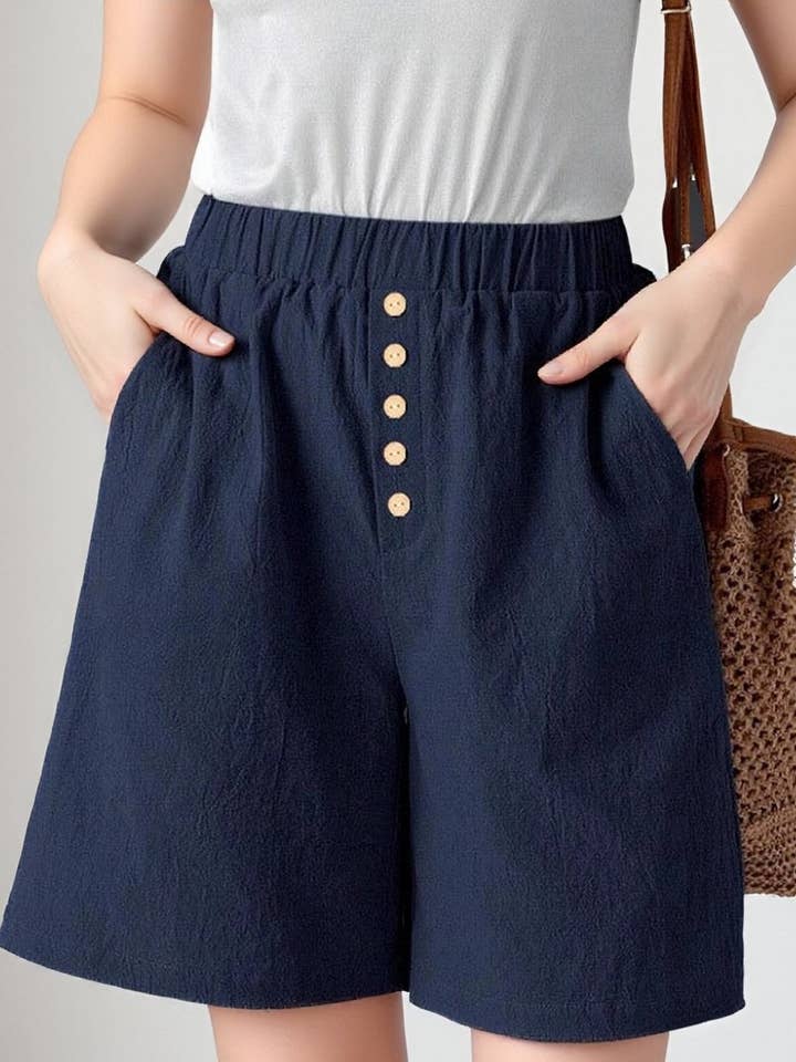 CWBSP00645_SUMMER LINEN CASUAL LOOSE SHORTS FOR WOMEN and other Purchase Wholesale linen shorts. Free Returns & Net 60 Terms on Faire trending on Faire.