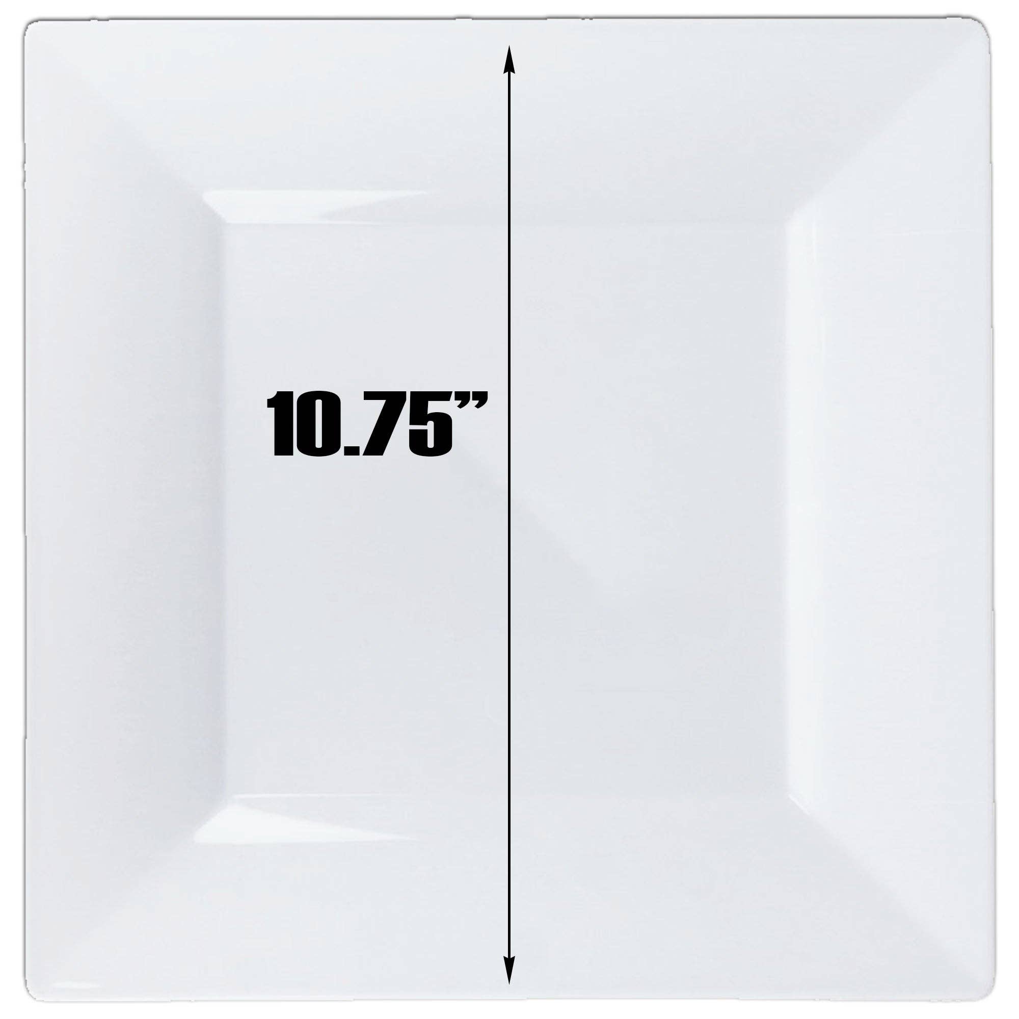 EcoQuality - Wholesale Dinner Plate - 10.75" Plastic Square White Dinner Plates Splendid Collection1