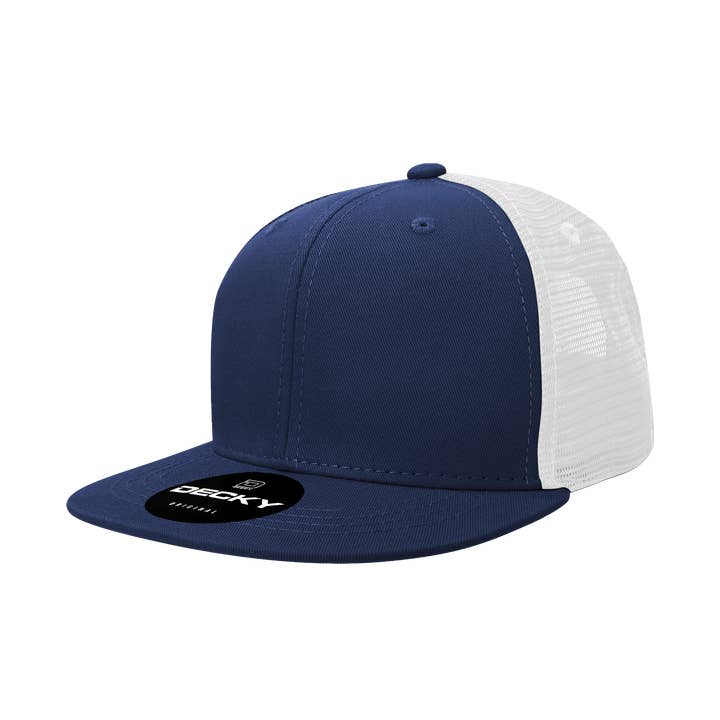Decky 1052 - Blank 6 Panel Trucker Hat, Flat Bill Snapback - 1052 for wholesale by The Park Wholesale