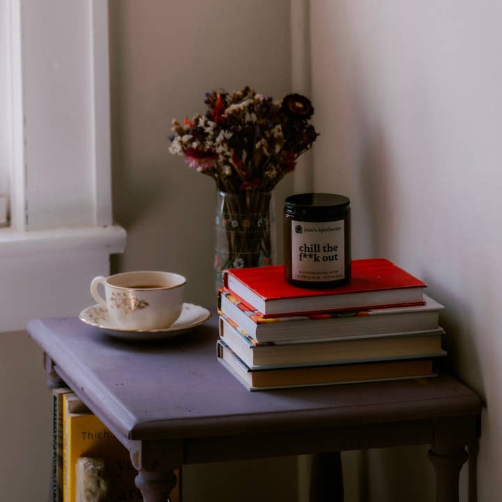 Jean's Apothecare - Wholesale Jar/Filled Candle - Chill the F**k Out Aromatherapy Candle | Clean Eco-friendly2