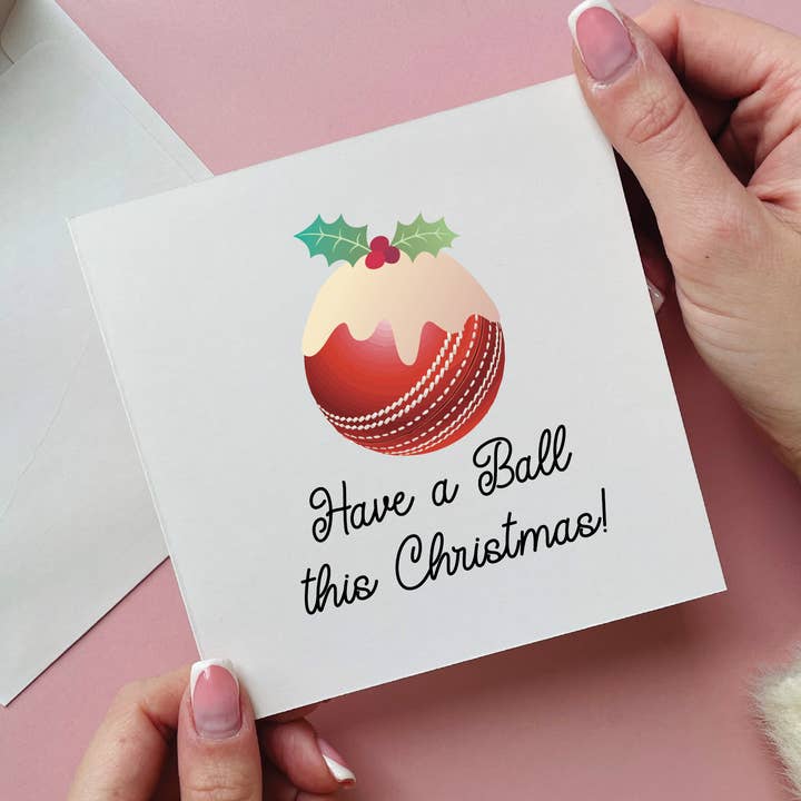 Cricket Christmas Pudding Christmas Card for wholesale by Alphabet Studios