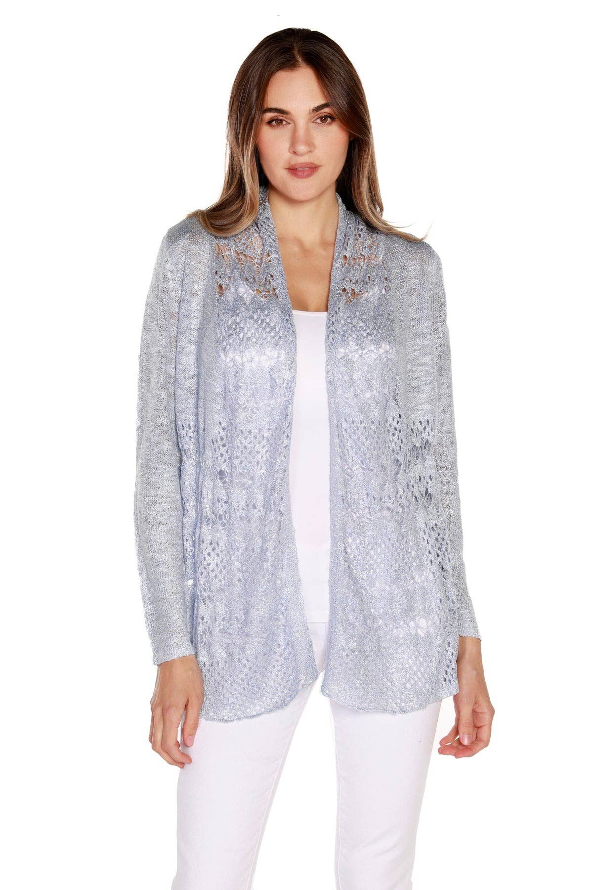 Belldini - Wholesale Cardigan - Women's - Women's Long Sleeve Crochet Knit Swing Cardigan17