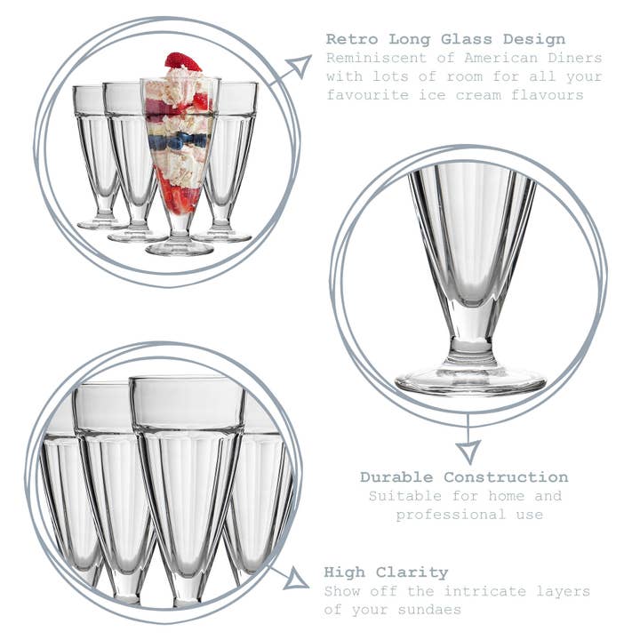 Rinkit Pty Ltd - Wholesale Drinking Glass/Cup - Argon Tableware Knickerbocker Glory Dessert Glass - 350ml1