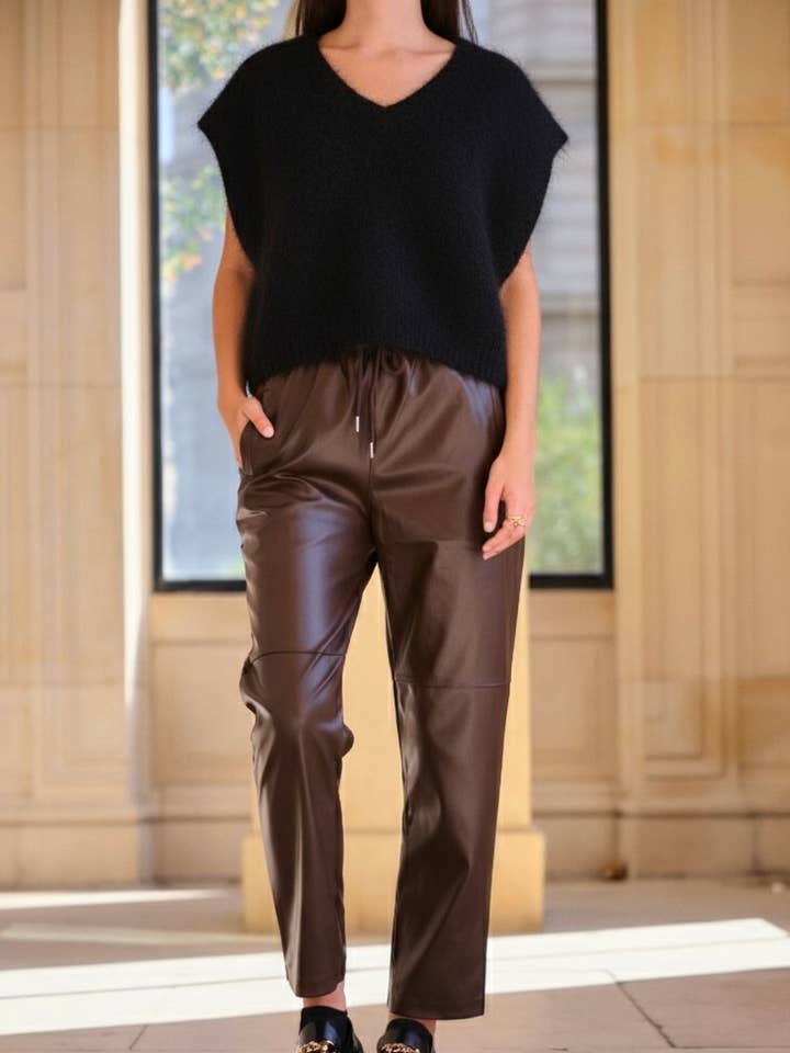 81% Kid Mohair Black Knitted Sleeveless Vest - Orice for wholesale by Orice