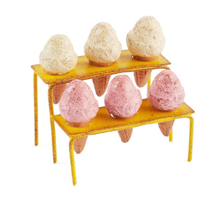 Factory Direct Craft – wholesale Decorative tabletop object – Resin Mini Ice Cream Cones in Stand