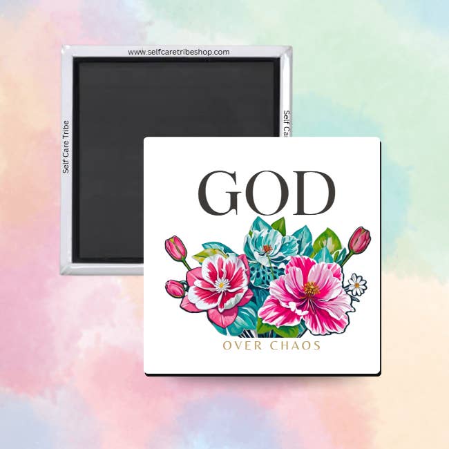 God Over Chaos Magnet for wholesale by Self Care Tribe