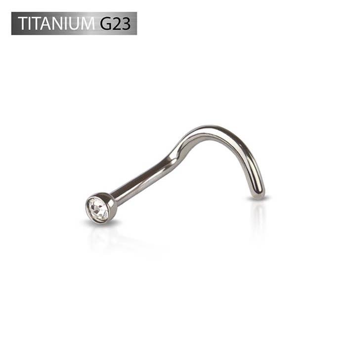 IMPLANT GRADE TITANIUM NOSE SCREW FISH HOOK W/ PRESS-FIT GEM for wholesale by CRAVE