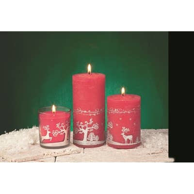 Biedermann & Sons – vela pilar por atacado – Vela Pilar Jogos de Rena 3" X 6" - Caixa de 6