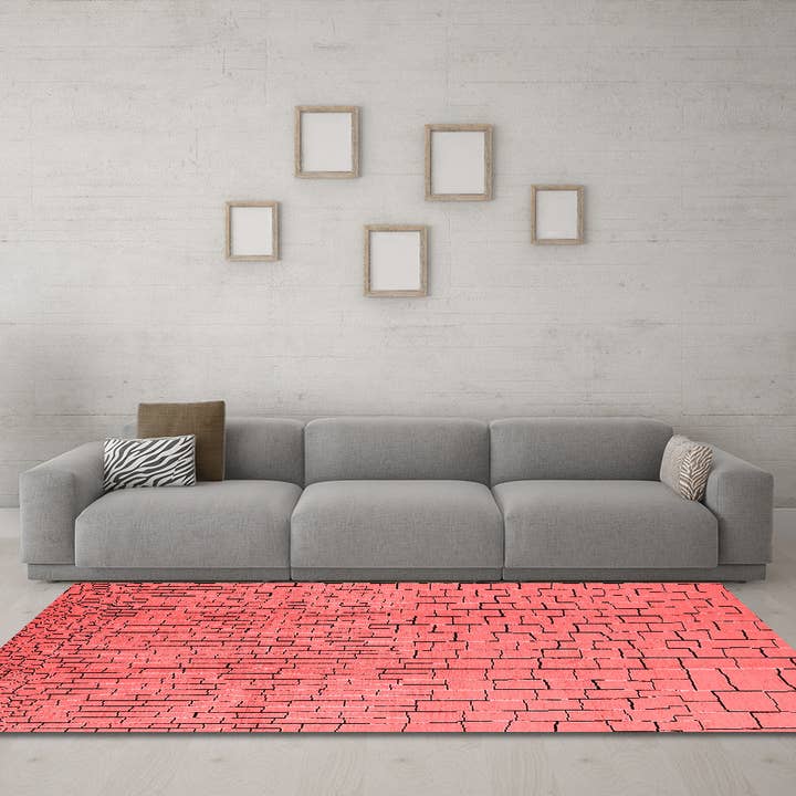 Machine Washable Solid Red Modern Area Rugs for wholesale by Ahgly