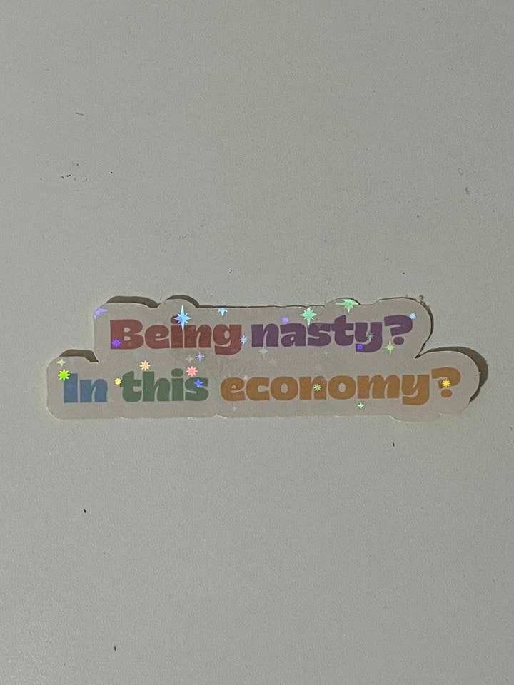 Being Nasty Holographic Funny Best Friend Sticker for wholesale by Avenue Cute
