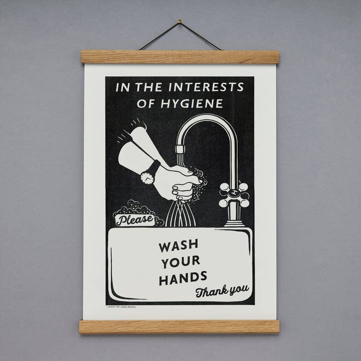 HYGIENE Linocut Print for wholesale by Pressed and Folded