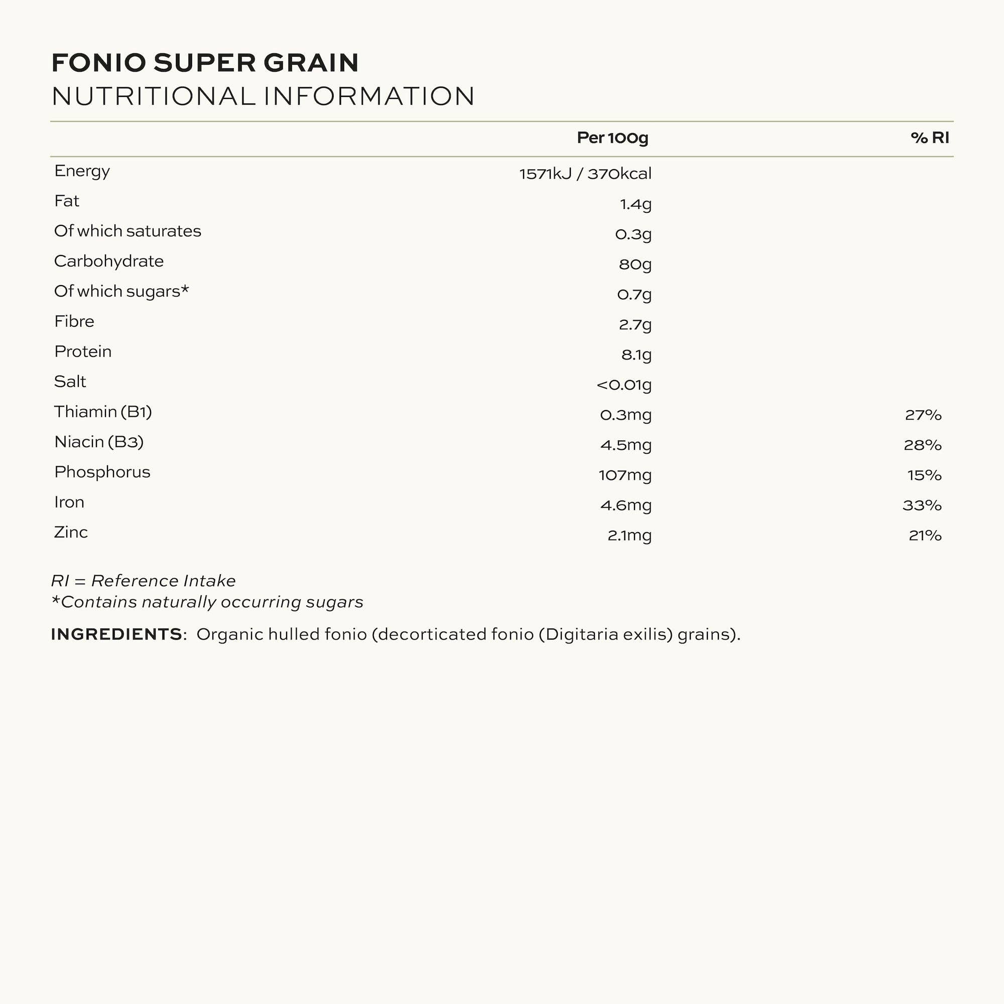 Aduna Superfoods - Wholesale Protein/Superfood Powder - Fonio Super Grain | Naturally Gluten Free | Low GI | 1kg3