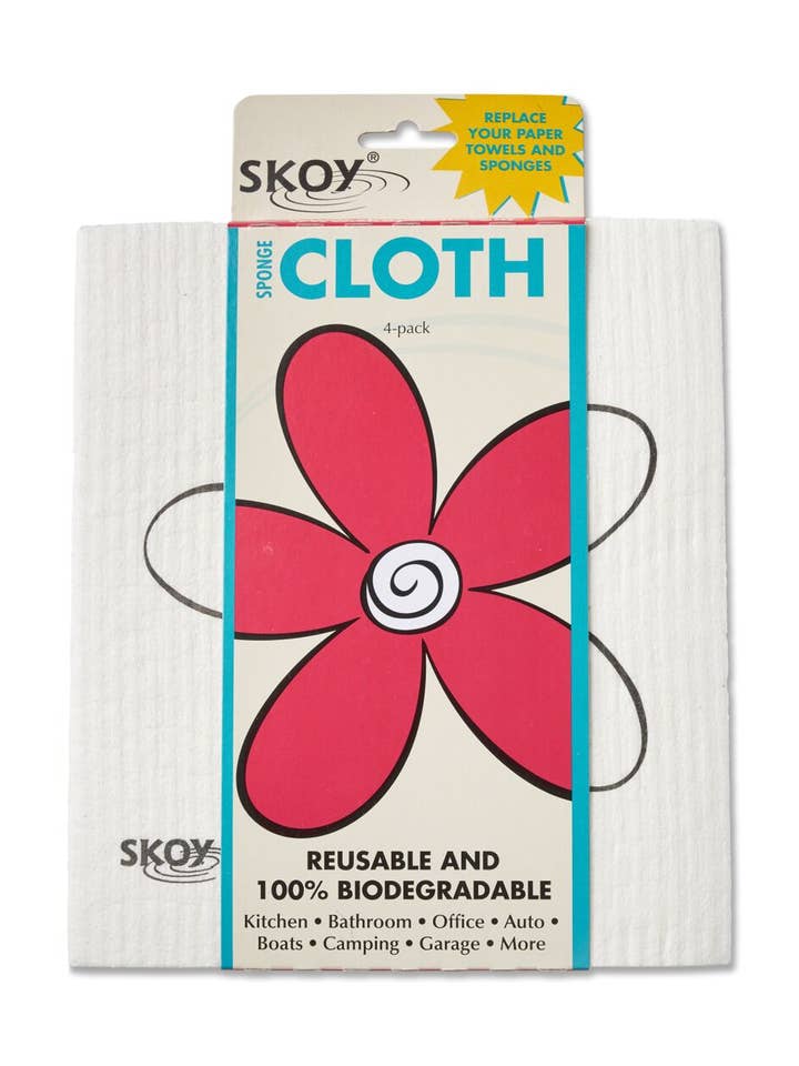 Torchon suédois Skoy, blanc, motif floral, paquet de 4 pour la vente par Skoy Enterprises, LLC
