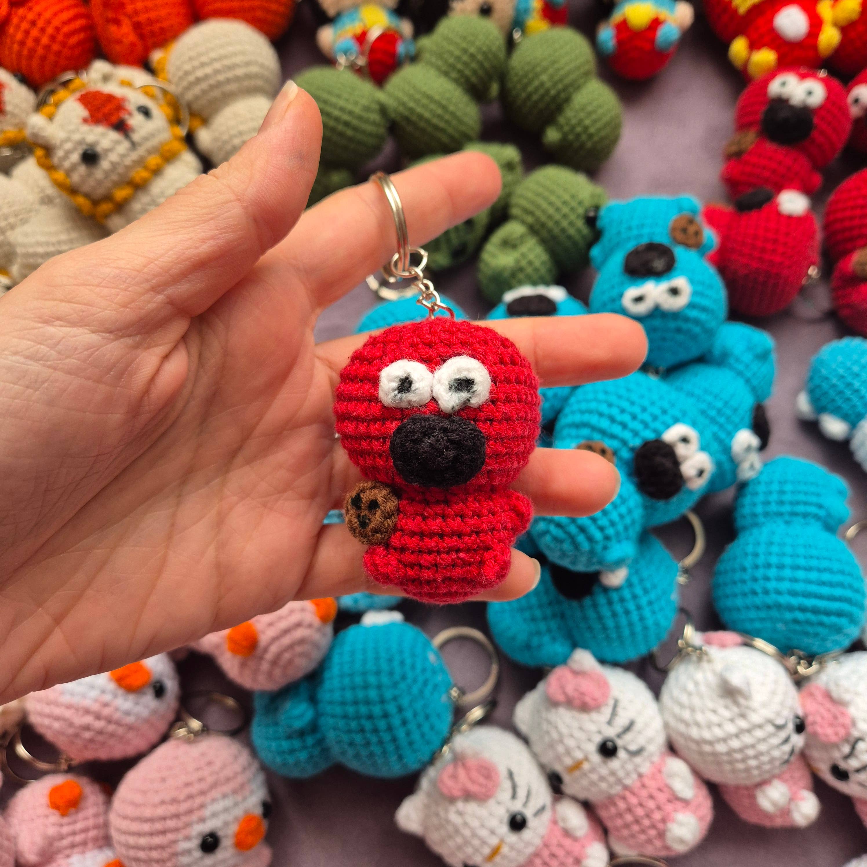 despinacrafting – Porta-chaves - Unissexo por atacado – Chaveiro Amigurumi de Crochê em tamanho de dedo, Brinquedo de Pelúcia8