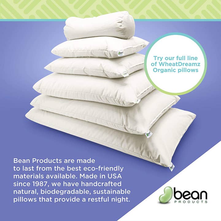Bean Products - Wholesale Spa/Therapy Pillow - Neck Roll Pillow - Buckwheat or Millet hulls, Organic WheatDreamz