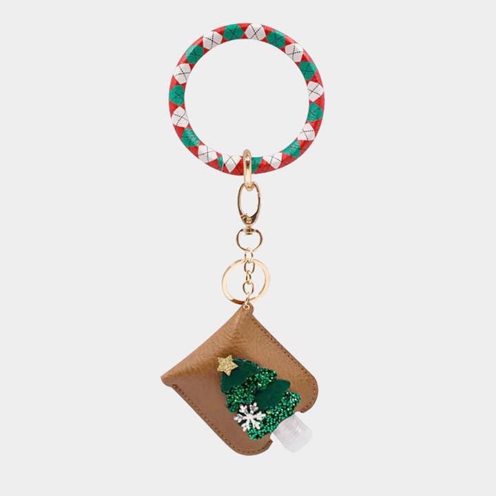 Sensibling Corp. - Wholesale Keychain – Women's - Christmas Faux Leather Case Hand Sanitizer Bottle Keychain3
