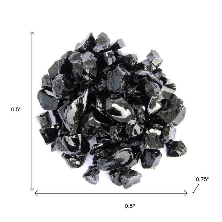 HomeRoots - Vendita all'ingrosso Bracieri - Vetro Nero Riflettente Rotondo per Camino a Gas2