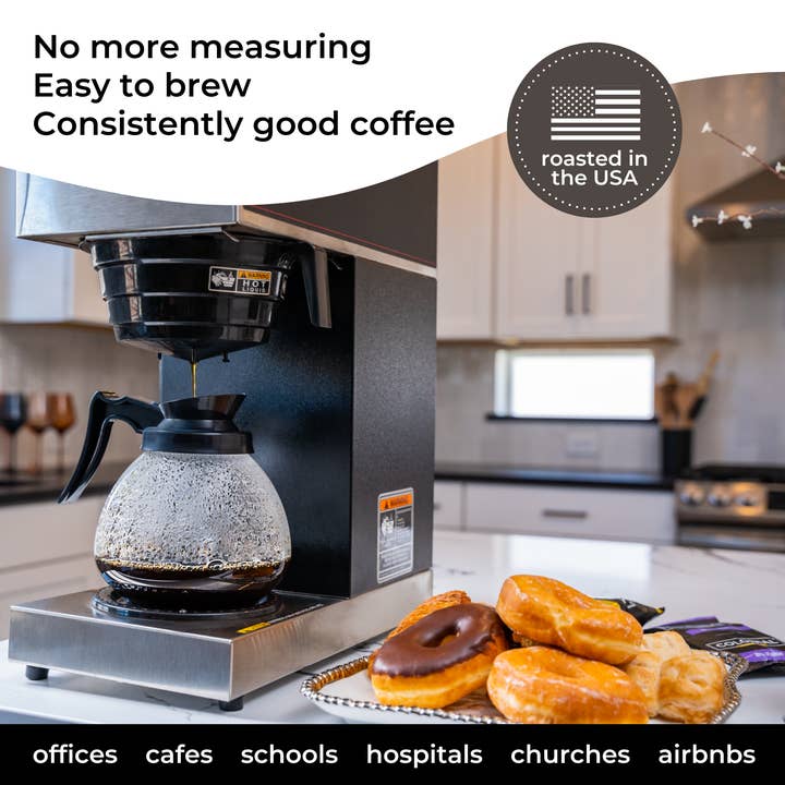 Bom Dia Brands - Wholesale Ground Coffee - Ground Coffee Packs, Dark Roast, 2.5 oz Bags, Bulk Coffee