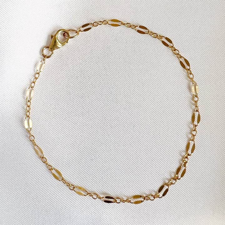 Kamryn Dapped Sequin Gold Filled Bracelet for wholesale by True by Kristy Jewelry