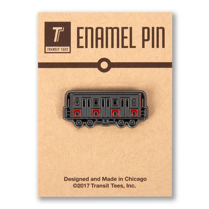 Boston "T" Line Enamel Pin - Red Line for wholesale by Transit Tees