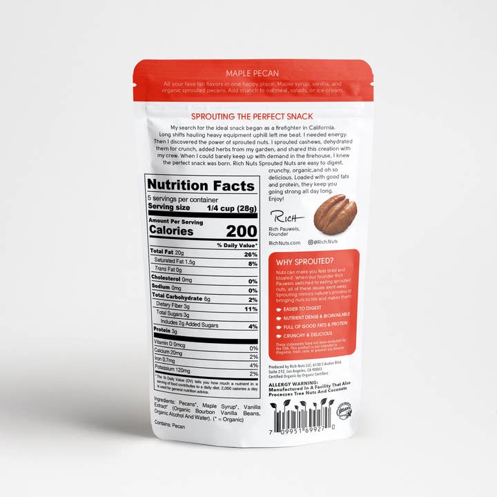 Rich Nuts - Wholesale Nuts - Maple Pecan - Sprouted Pecans1