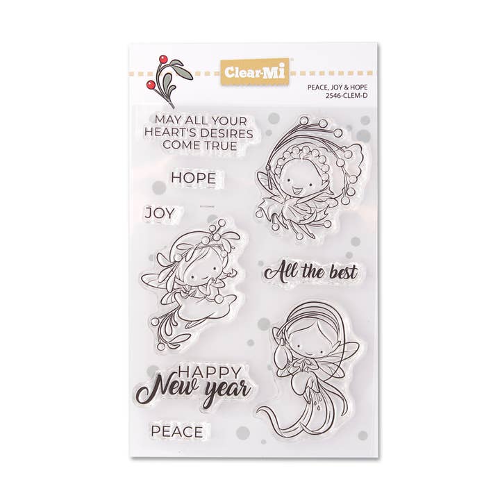 Peace, Joy and Hope transparente polymerstempler for engroshandel hos Impronte D'Autore