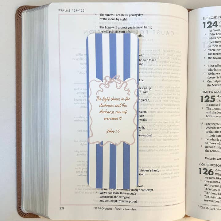 Grow in Grace - Wholesale Bookmark - John 1:5 Bible verse bookmark,Christian girl bookmark1