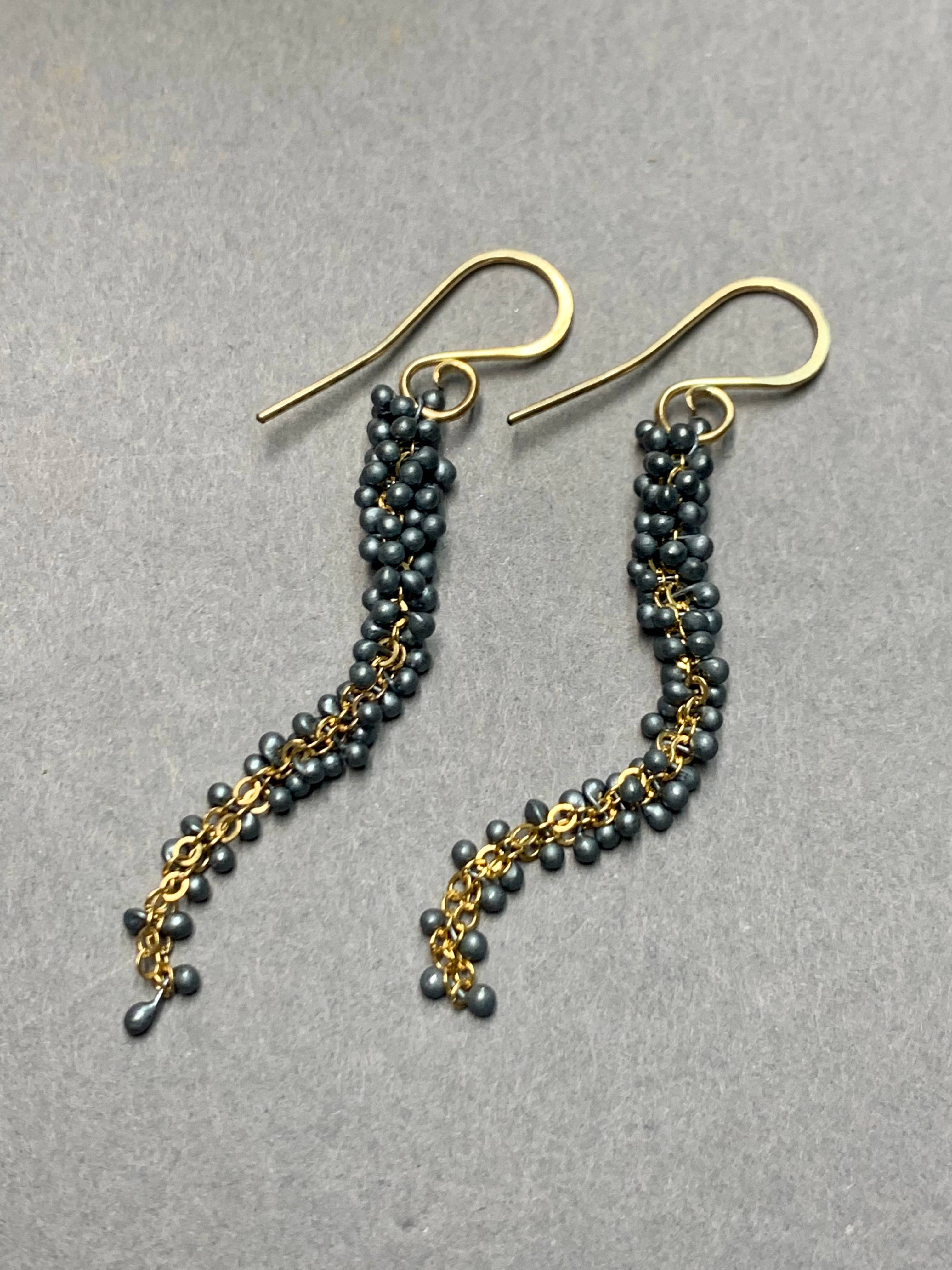 YedOmi Jewelry - Wholesale Dangle Earrings - Wisteria Caviar Earrings- Long4
