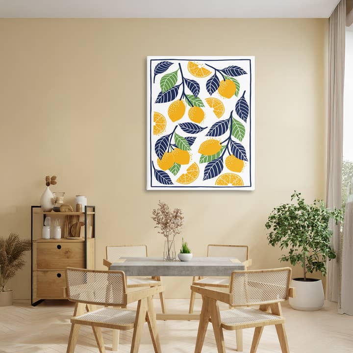 Stupell Industries - Wholesale Wall Sign - Mediterranean Lemons Pattern - Unframed Wall Art4