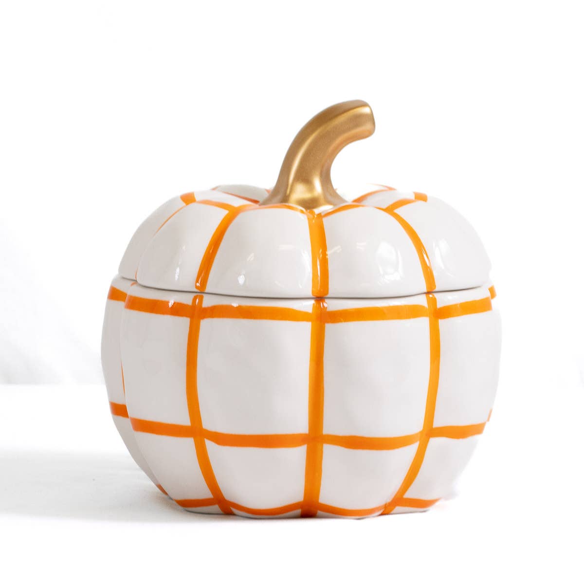 The Royal Standard - Wholesale Dish - Monica Pumpkin Candy Dish   White/Orange   6x61